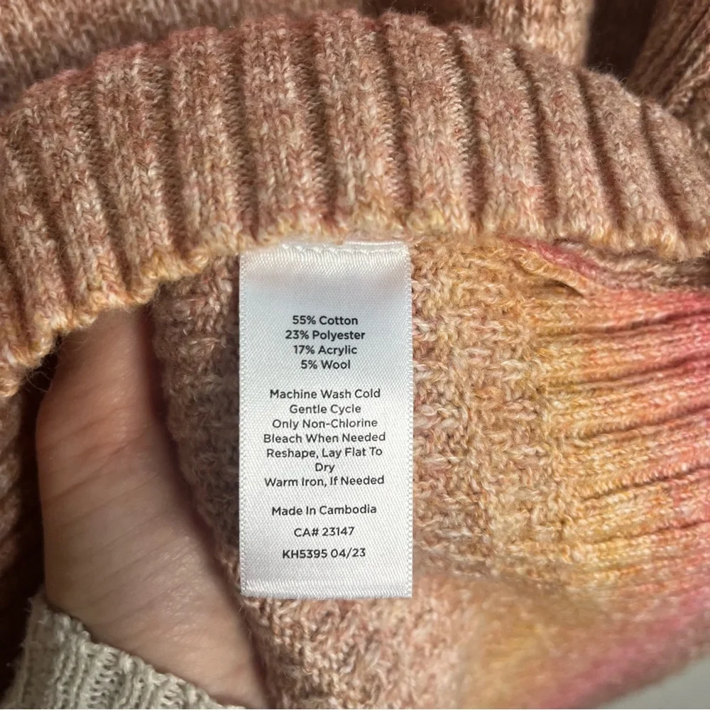 Talbots Space Dye Striped Mockneck Button Shoulder Sweater Size 1X - Picture 5 of 6